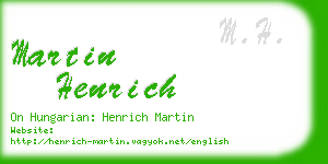 martin henrich business card